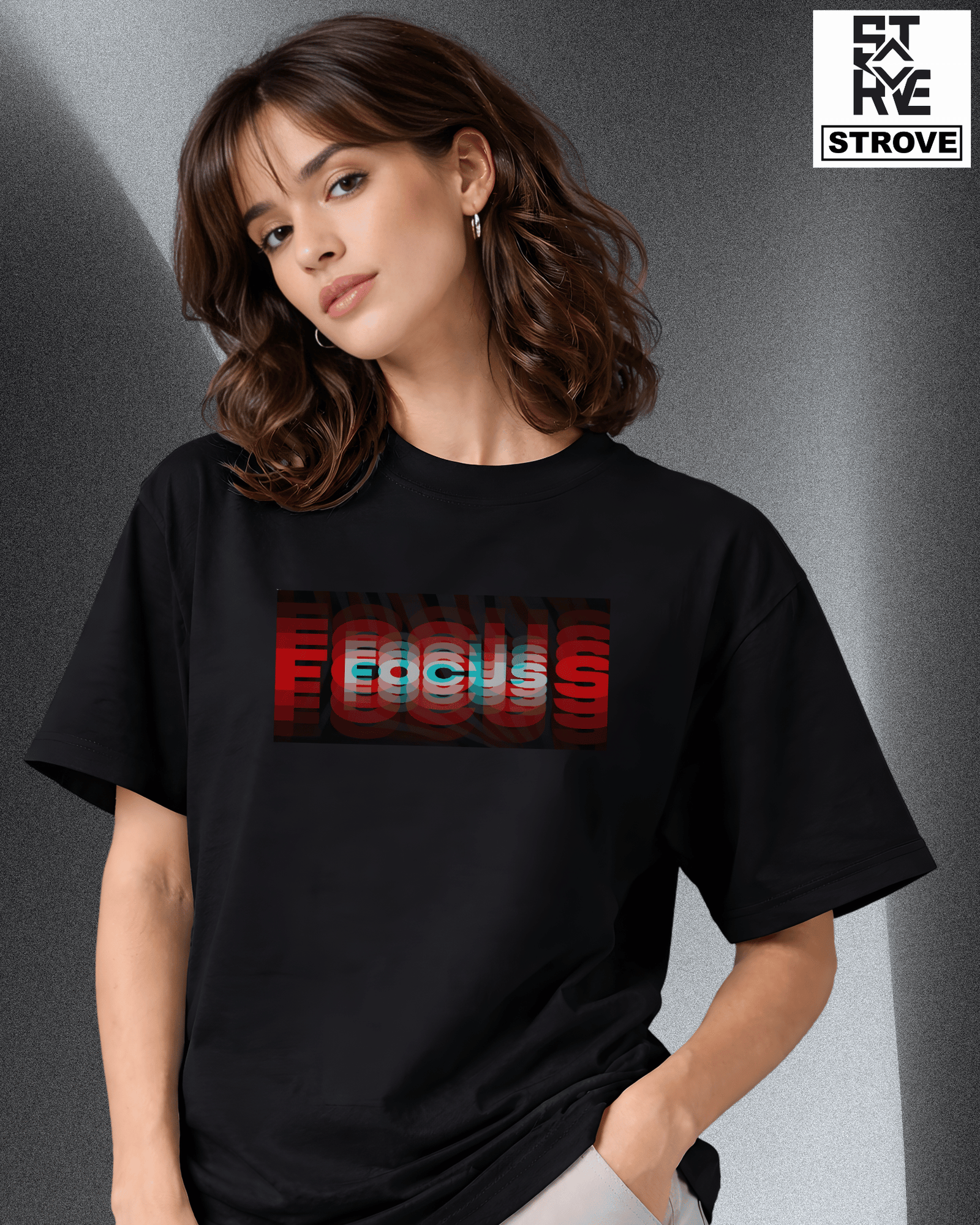"Focus" Oversized Tee – Digital Distortion Edition